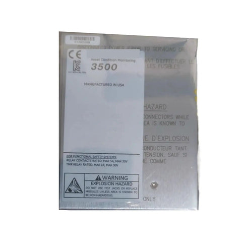 Mechanivis Universal AC Power Input Module 106M1081-01 with hazard warnings and manufacturing details on silver casing.