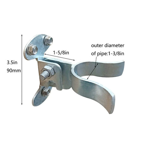 1 3 8 Inch Flat Back Wall Mount Fork Gate Latch For Chain Link Fence Posts, Rust Resistant Galvanized Steel Gate Hardware with bolts