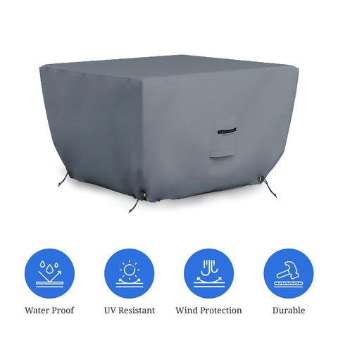 Tough Outdoor Square Fire Pit Cover 30 Inch by 30 Inch 12 Oz PVC Coated Polyester Waterproof Weather Resistant UV Protected