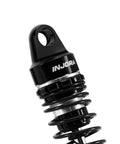 45mm Oil Shocks With Progressive Rate Springs For One Twelfth Losi Nascar RC Upgrades Beefed Up And Replacement Includes Two Spring Rates One Millimeter And One Point One Millimeter CNC Machined Aluminum Shock Bodies Nylon Rod Ends close-up