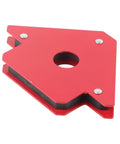4-Piece Welding Magnets Set With 25Lb Hands-Free Hold, red magnetic holder for TIG MIG soldering, angled view