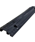 Slim PVC Drop Over Cable Ramp Protector Single Channel Black Low Profile Easy Install For Cables And Hoses 38.5 Inch Long