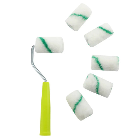Handy 2 Inch Mini Paint Roller Set With High Density Fabric Rollers and Frame for Edging and Trim Work