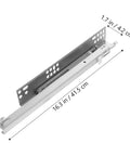 Heavy Duty Pair Of Cold Rolled Steel Bottom Mounted Drawer Slides With Fully Concealed Undermount Design For Butter Smooth Cabinet Action And Rock Solid Long Term Performance, dimensions shown