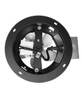 Quiet 90 CFM Wall Exhaust Fan For Home, 4.0 Sones, Easy Install, Customizable Housing, shows back view of 6 inch diameter fan housing