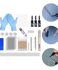 Windshield Repair Kit For Chips And Cracks Easy Application Glass Crack Repair Tool For Automotive Use with resin and tools