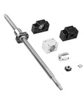 Ball Screw Assembly 400mm Long 12mm Diameter with End Machining and Nut, BK10 BF10 End Supports and Coupler for CNC Router and Grinding Machine