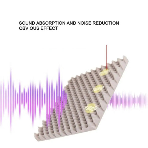 Heavy Duty Self Adhesive Egg Crate Acoustic Foam Roll For Home Studio Soundproofing No Sweat Install Noise Dampening Wall Panels Flame Retardant Sound Absorbing Sponge Crushes Echo Like A Champ Red 1M X 10M X 5Cm showing sound absorption effect.