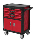 4 Drawer Rolling Tool Chest With Wheels And Cabinet Heavy Duty Red Tool Box For Garage Workshop And Warehouse Steel Construction With Liner 400 Kg Load Capacity, front view