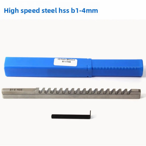 Push Type Keyway Broach Tool 3mm HSS Cutter For CNC Router Metalworking A1 Metric Size, blue case, steel cutter, hex key