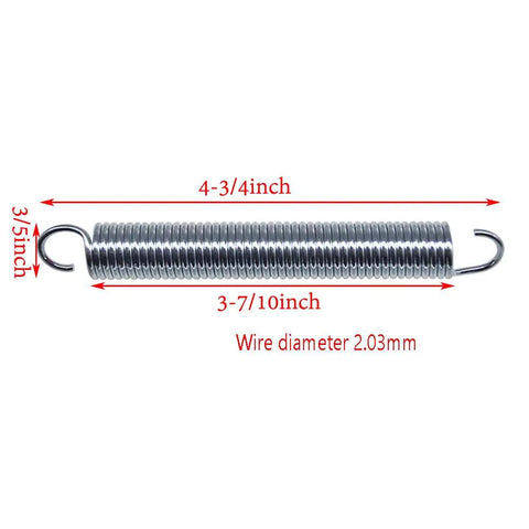 Straight Up Heavy Duty Recliner Sofa Chair Tension Springs Replacement Pack Of Two, 4-3/4 inch silver steel coil.