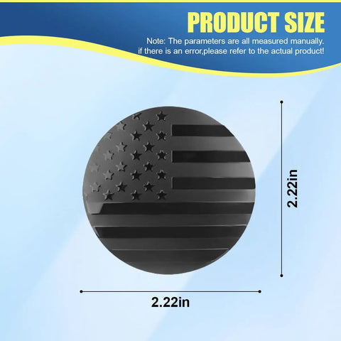 American Flag Wheel Hub Center Caps 56mm Universal for Cars Trucks SUVs, 4 Pack Black Flag Rim Covers, showing 2.22 in design.
