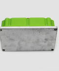 Heavy Duty Programmable Motor Controller For Electric Scooter And Motorcycle with green housing and silver base, top view.