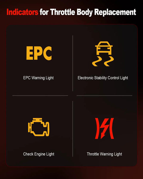 Dashboard warning lights indicating need for Electronic Throttle Body For Audi And Volkswagen 1.8L 2.0L Direct Fit Replacement Easy Swap
