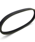 Premium V-Drive Belt For Sym Joymax 300 Gts Motorbike High Mileage Oil Resistant Smooth Power Transfer No Cracks Or Tears For 2009 2010 2011 2012 Models Perfect Ride shown from side angle, rubber material, designed for smoother drive.