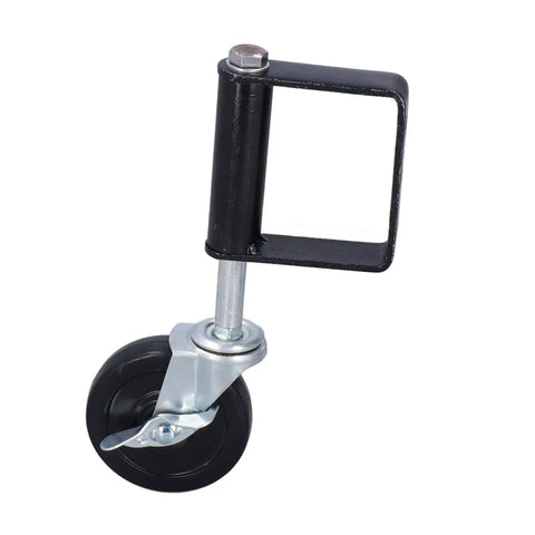 4 Inch Spring Loaded Wheel Caster Built To Last Heavy Duty Gate Accessory with Rugged Steel Bracket and Double Ball Bearings