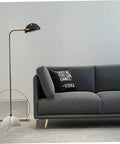 Gray sofa with Brushed Gold Furniture Legs Set 4 Pcs 10cm Gamechanger Replacement For Mid Century Modern Coffee Table Sofa TV Cabinet Chair And Ottoman Upgrade Kit For A Sturdy Stylish Home Makeover.