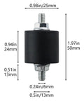 4 Pack M6 Rubber Shock Absorbing Mounts With Bolts Vibration Isolation Pads For Fitness Equipment Air Conditioners Water Pumps And Welding Machines 1.9 Inch Length Durable Black, 50mm size