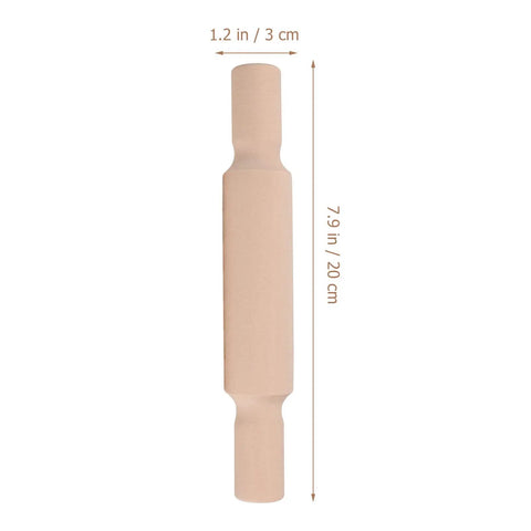 4 Piece Plasticine Rolling Pin Set With Wooden Handles For Dough, Embossing And Bakeware, kid-friendly rolling stick with measurements