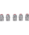 Tool Free Snap In Metal Clad Cable Connectors 3 8 Inch Fit Electrical Conduit in a row, zinc die cast metal, reusable.