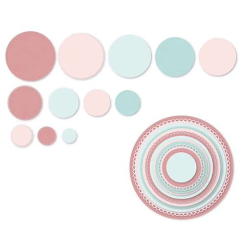 12pc Nesting Round Frame Die Cut Set for Cards and Scrapbooking, lace circle tag background dies and stencils for crafting