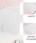 12 Pack Vinyl Wall Repair Patches Self Adhesive Tape for quick home fixes, showing white adhesive stickers spread out.