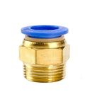 Get Your Hands On These Awesome Air Joint Connectors Hose Tube Pneumatic Fittings Push Lock Kit For Serious Garage Builds And Fast Job Completions brass push-lock connector with blue ring, threaded air hose fitting