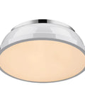 Dope Flush Mount Ceiling Light Chrome With White Shade Modern Industrial Fixture With Open Shade Design All Metal Construction