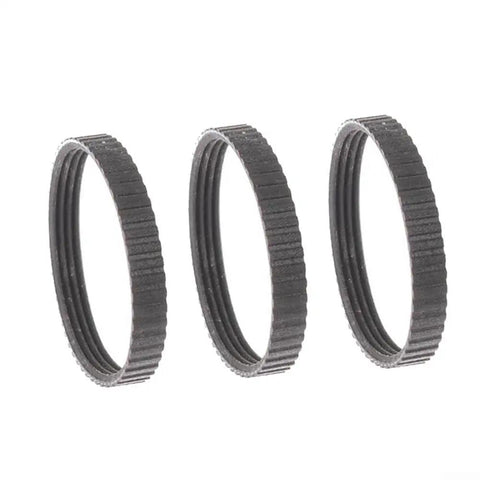 Boost Your Workshop Game With This Pack Of Three Heavy Duty Rubber Drive Belts For Electric Planers Fits Part 958718 Models F 20A P20ST H55SC With 9.6mm Width To Fix Tools Fast Without Hassle For DIY Guy Working Hard In The Garage These Days. Three ribbed rubber drive belts for electric planer, 9.6mm wide, black