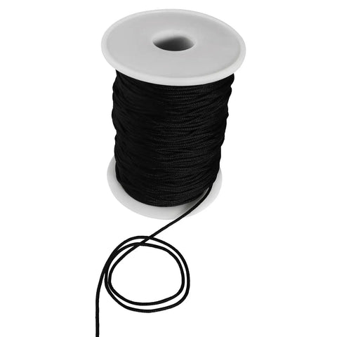 Bulletproof Two Millimeter Black Braided Lift Cord For Venetian Blinds And Window Shades No Sweat Replacement Rope on a spool.