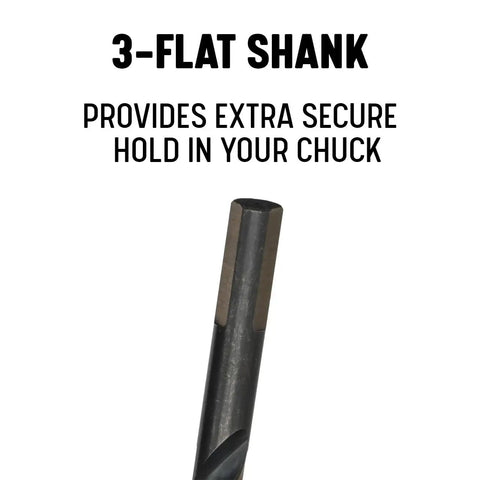 11/32 Inch High Speed Steel Black And Gold Split Point Drill Bit With Three Flat Shank Pack Of Six KFDML Series For Stainless Steel And Hardened Metals Drilling