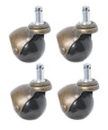 4pcs Inch Antique Bronze Ball Caster Wheel Swivel Chair Furniture set, featuring heavy-duty black wheels and metal hardware.