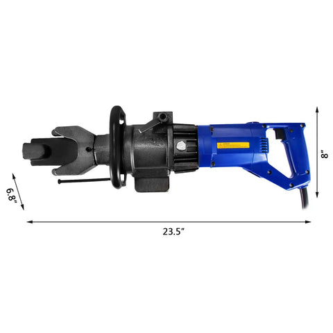 Happybuy Portable Electric Rebar Bender, 900W, 23.5 inch length, designed for bending 16mm steel rods, compact and portable.