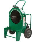 555C Classic Electric Conduit Bender For Rigid IMC Or Emt Pipe, compact green design, easy maneuverability on wheels.