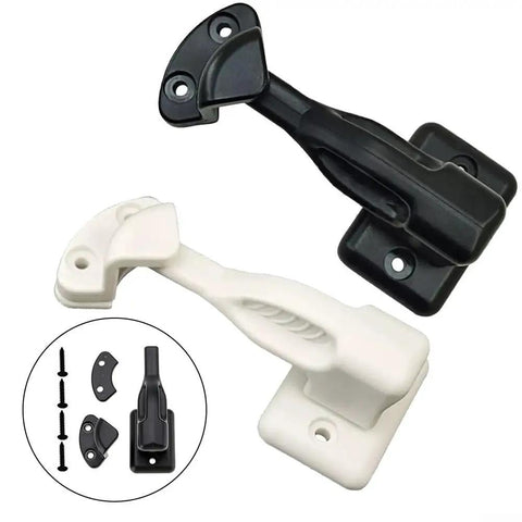 Rock Solid Push To Open Cabinet Latch Lock Nylon Door Catch For Camper Trailer Boat Cupboard And Drawer Black Easy Install Secure Travel Lock