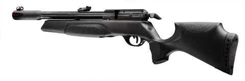Backyard Ready Pre Charged Pneumatic Air Rifle With Multi Shot Magazine, Ambidextrous Straight Pull Bolt Action, black airgun