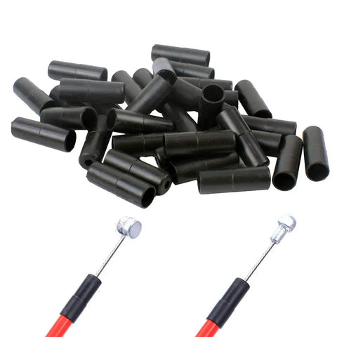 200 Pieces Bike Derailleur Shift And Brake Wire Cable Housing Ferrule End Caps Set For 4mm Shift Cables And 5mm Brake Cables Plastic Protective Caps Durable And Lightweight Includes 100 Derailleur Caps And 100 Brake Caps, black plastic end caps