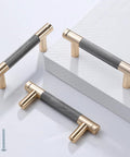 12 Pack 3 Inch Barrel Cabinet Pulls Gold And Grey Aluminum Handles For Cabinets And Drawers, corrosion-resistant aluminum