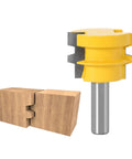 Premium Reversible 12mm And 12.7mm Shank Tenon Router Bit For Smooth Woodworking Projects next to neatly joined wood blocks.