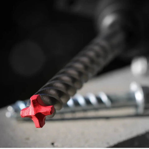 Diablo SDS-Plus 4-Cutter hammer drill bit with red carbide head; 3/4 in diameter, 10 in length