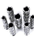 Oscarbide annular cutter set, 13 pieces; hollow-center, spiral-fluted drill bits for magnetic drill presses