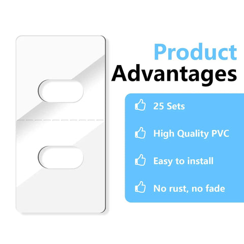 25 Pair Clear Vertical Blind Repair Tabs For Snapping Back Torn Slats Top Shelf PVC Replacement Clips with installation advantages.