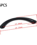 6 Pack Two And A Half Inch Hole Center Solid Arch Drawer Pulls Bow Curved Dresser Cabinet Handles Matte Black dimensions view