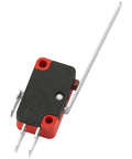 V-153-1C25 Micro Switch With Beefy Long Straight Lever 15A 125/250VAC Heavy Duty SPDT Snap Action Limit Switch Quick Connect Terminals Three Sixteenth Inch 4.8mm Dual Pack, angled view