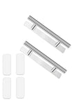 Two Pack Self Adhesive Drawer Handles Made From Corrosion Resistant Aluminum Alloy No Drilling Required Cabinet Pulls in Silver Finish