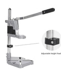 Adjustable Electric Drill Press Stand And Holder Bracket For Workbench Clamp Tool Station Lightweight Aluminum Alloy mount with height adjustment.