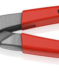10 Inch Pliers With Front And Side Grips For Stripped Screws And Bolts on white background, red grips, metal teeth visible