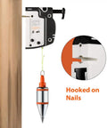 Pro Plumb Bob With Auto Retracting String 8m 26ft Nylon Cord 15oz Weight hooked on nails for DIY leveling