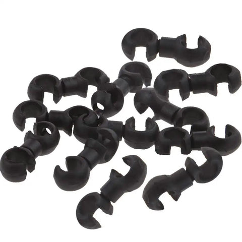 10 Pack Rotatable S Hook Cable Clips For Bike Brake Cables And Derailleur Cross Hooks, MTB And Road Bicycle Cable Management Clips, scattered view
