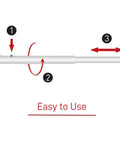 Instructions for adjusting 3 In 1 Door Security Bar And Barricade For Home Apartment Or Travel, highlighting easy setup steps.